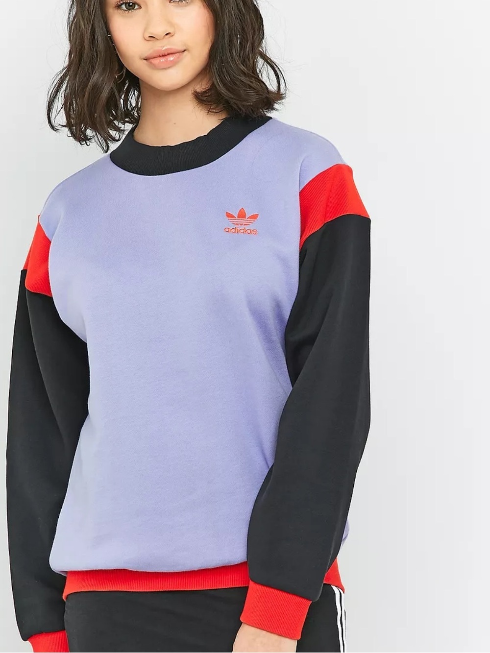 Adidas Originals Archive Purple Colorblock Crewneck Sweatshirt Retro 90s - Picture 6 of 13